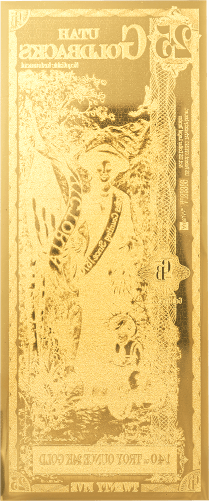 Reverse of the 25 Utah Goldback