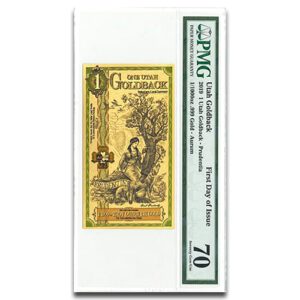 2019 1 Utah Goldback Currency PMG 70 FDOI
